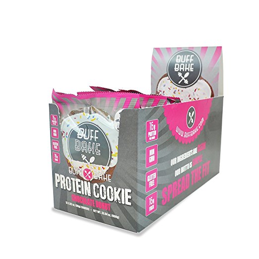 Buff Bake, Protein Cookie, CHOCOLATE DONUT GLUT FREE (12) 2.82 oz