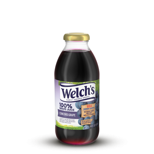 WELCH'S 100% Concord Grape Juice 16 oz Glass