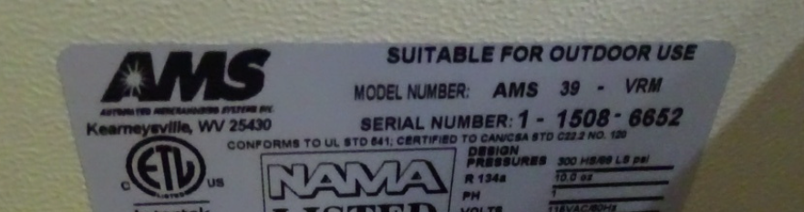 AMS 39 SENSIT II Outdoors / Indoors Robust Combo Vending Machine