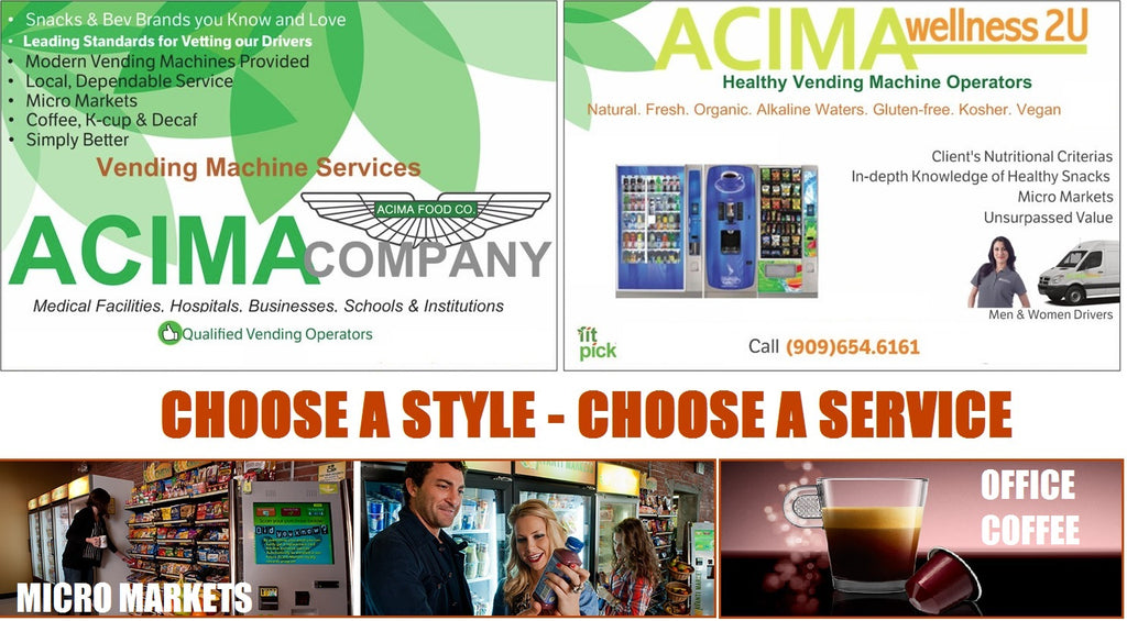 Vending Services for the workplace - CALL (909) 255-1161