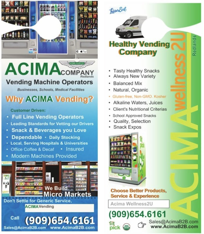 Vending Services - Healthy, Balanced CALL (909)654-6161