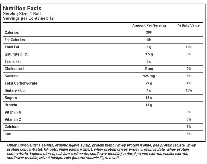 Betty Lou's Protein Plus Peanut Butter Energy Balls- 12/1.7oz