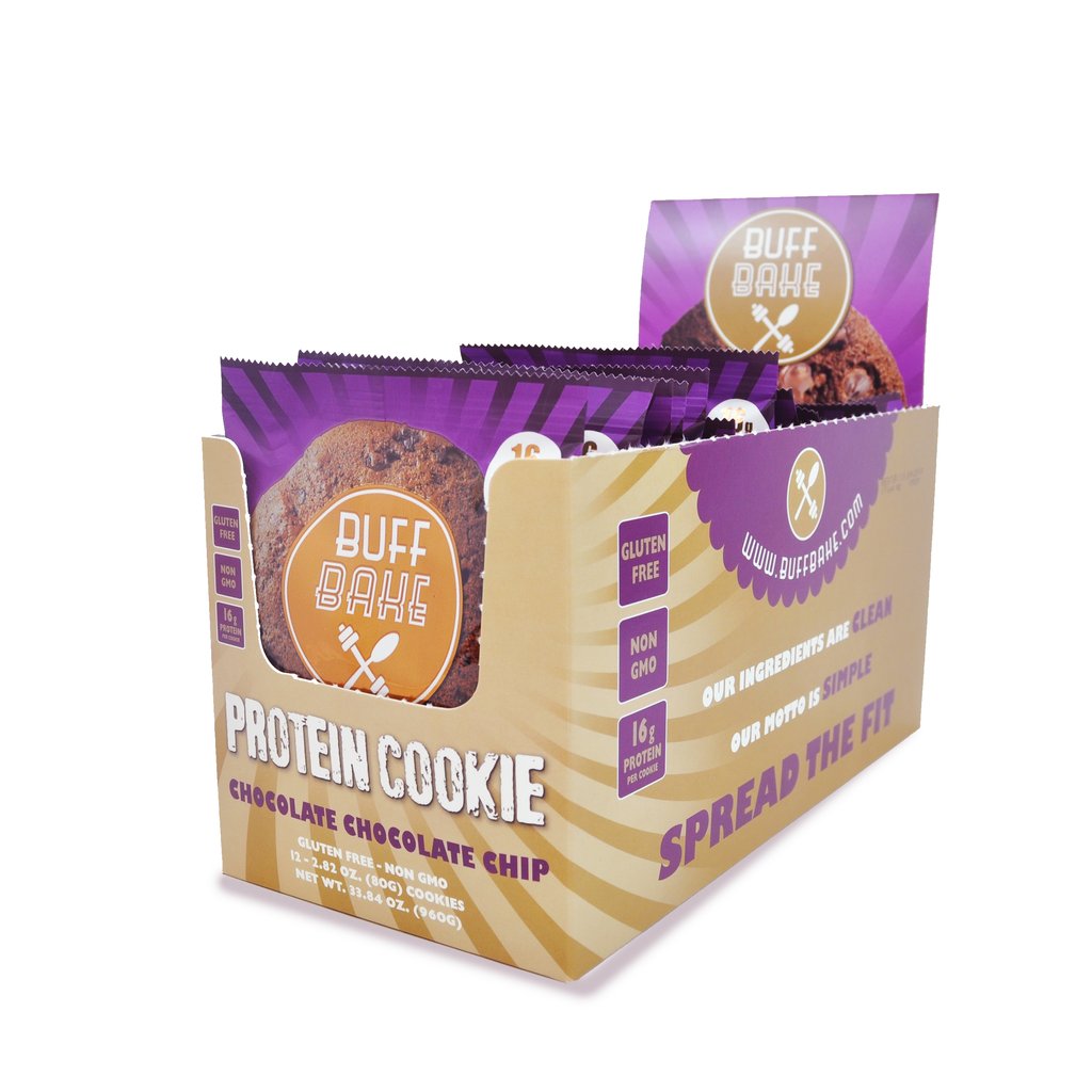 Buff Bake CHOCOLATE CHOCOLATE CHIP (12) 2.82oz, Glutten FREE, Protein, Non-GMO