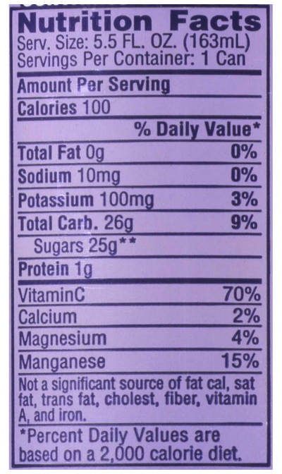 WELCH'S 100% Concord Grape Juice  48/5.5oz tin can Bulk Price