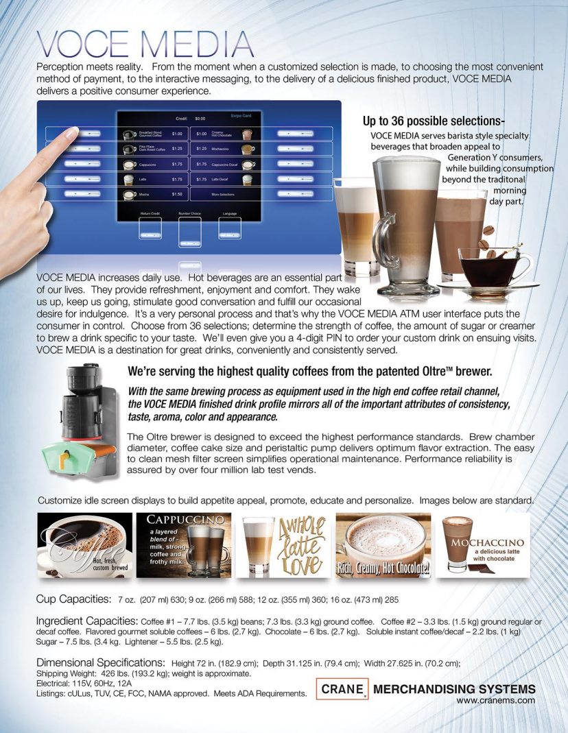 VOCE Coffee & Espresso Vending Machine