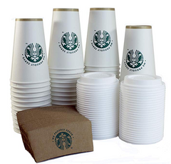 Starbucks 12oz Kit - Paper Cup, Lid and Sleeve -  Sets of(25)