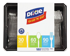 Dixie Plastic Utensils Combo Pack 90 Forks, 30 Knives, 60 Spoons