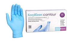 KeepKleen Contour Work Nitrile Gloves Latex Free, Disposable Gloves Sz SMALL (100)