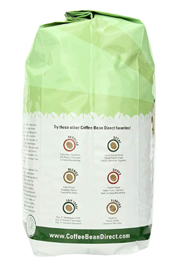 Coffee Bean Dark Brazilian Santos, Dark Roast, Whole Bean, 5 lbs