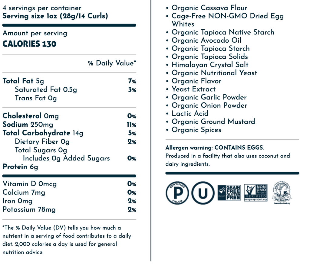 Lesser Evil Egg White Curls - Egg & Cheese 24/1.5oz