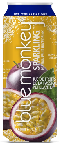Blue Monkey Sparkling Passion Fruit Juice 12/11.2oz