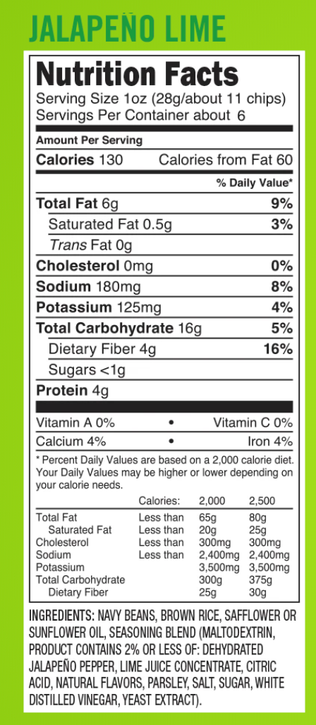Beanfields  JALAPEÑO LIME BEAN CHIPS 24 Case/1.5 oz