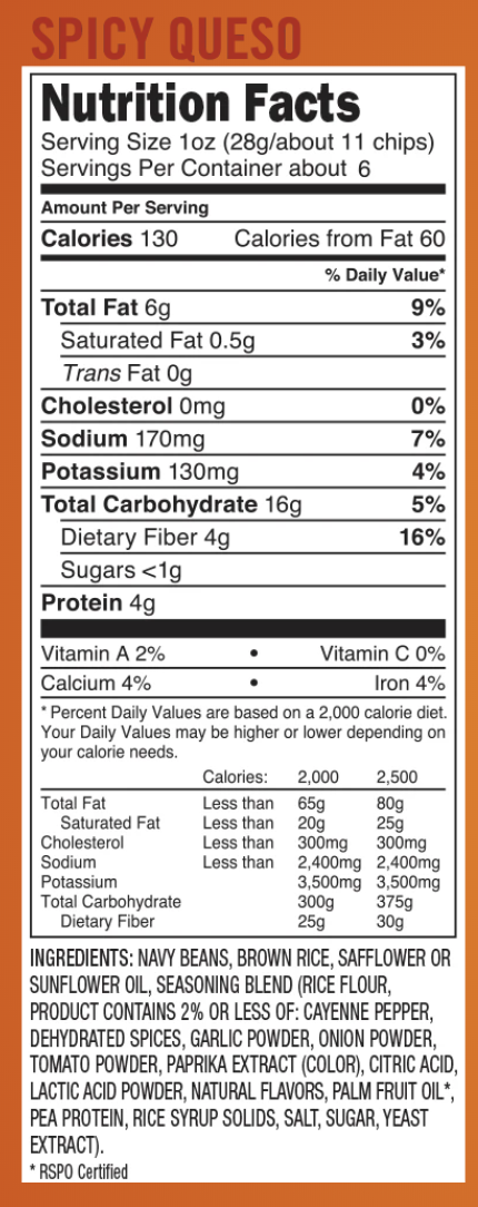 Beanfields  SPICY QUESO BEAN CHIPS 24 Case/1.5 oz