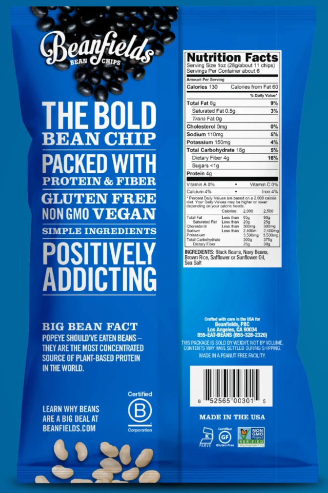 Beanfields SEA SALT BEAN CHIPS 24 Case/1.5 oz