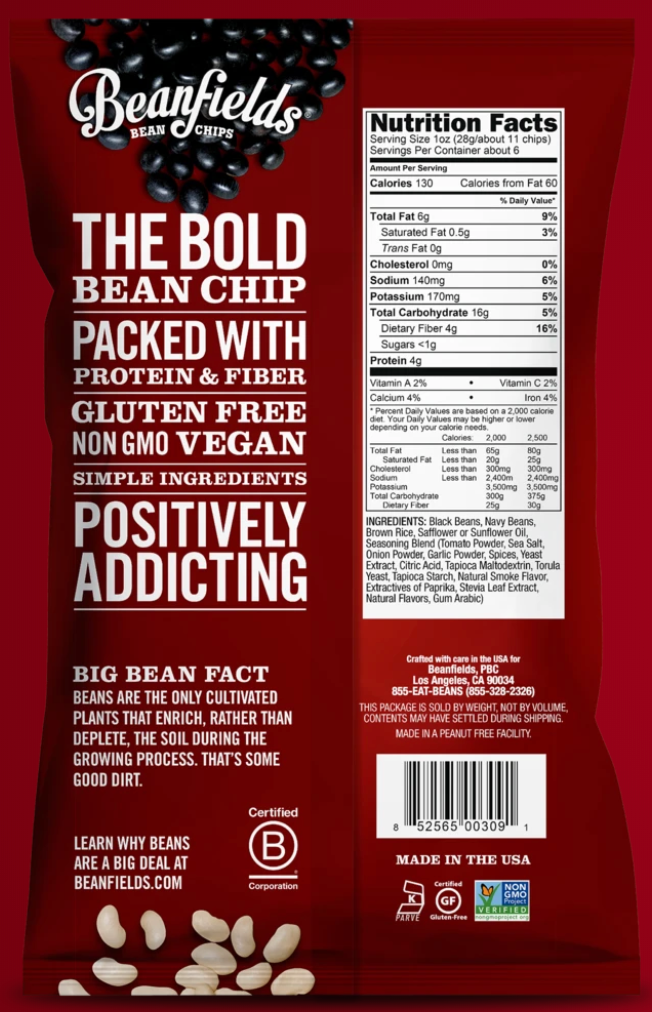 Beanfields  BARBECUE BEAN CHIPS 24 Case/1.5 oz