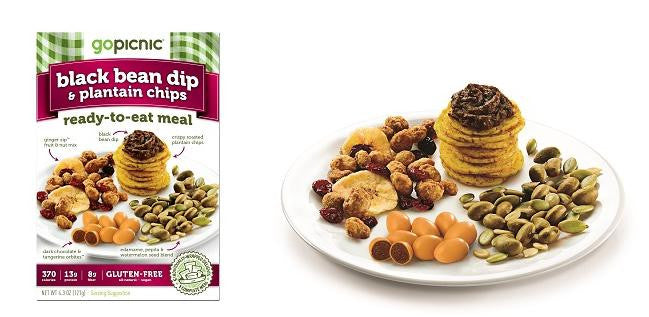 Gopicnic Black Bean Dip & Plantain Chips meal Box Case of 6 / 4.1oz