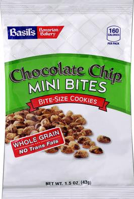 Biscomerica Basil's Bavarian Bakery Chocolate Chip Mini Bites  60/1.5 oz