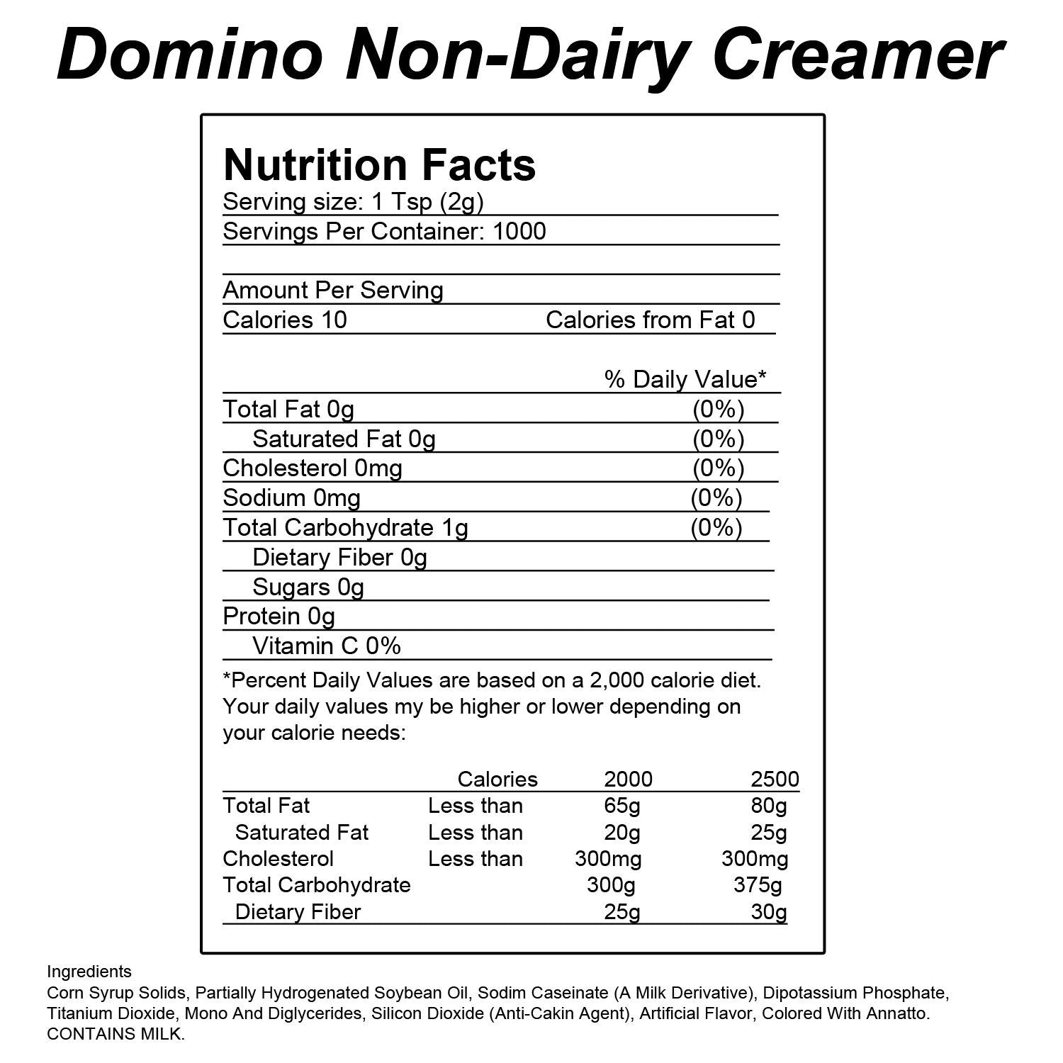 Domino Brand Coffee powder Creamer Packets - 1000 ct.