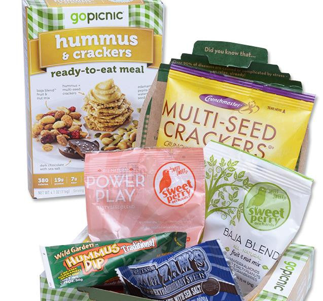 Gopicnic Hummus and Cracker meal on the go box  Case of 6 / 4.1oz