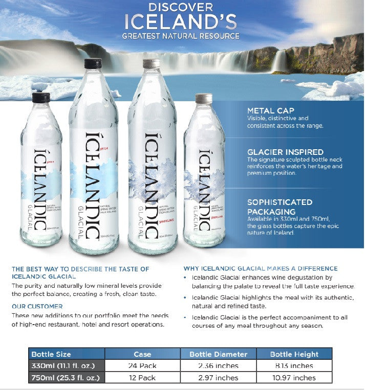 Icelandic Glacial Sparkling Water (Glass Bottle) - 24/11.1oz