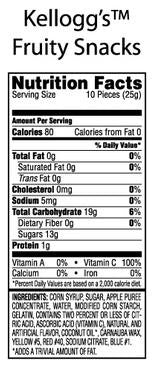 Kellogg's® Mixed Berry Fruity Snacks, 2.5 oz. Bags