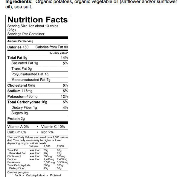 Kettle Brand Potato Chips Organic Sea Salt & Fresh Pepper - 15/5oz
