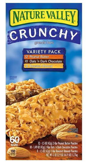 Nature Valley Crunchy Variety Pack  Granola Bars 60ct / 1.5 oz