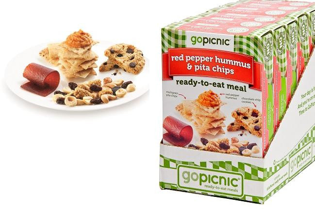 Gopicnic Red Pepper Hummus & Pita Chips Meal Box Case of 6 / 4.1oz