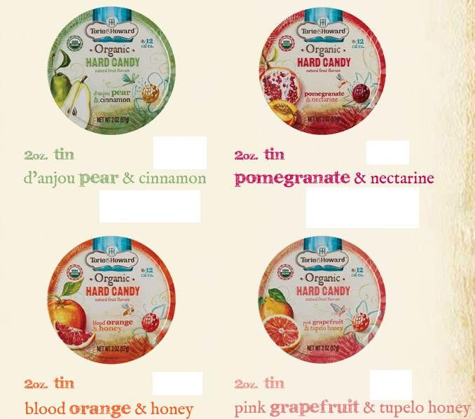 Torie & Howard  Organic Hard Candy Tins 2 oz All Flavors